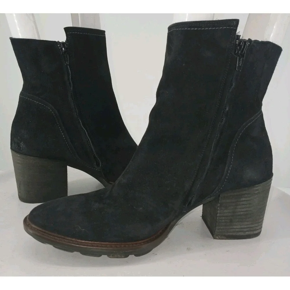 PAUL GREEN Womens Black Ankle Boot Suede Nubuck 6 UK 8.5 US DB5